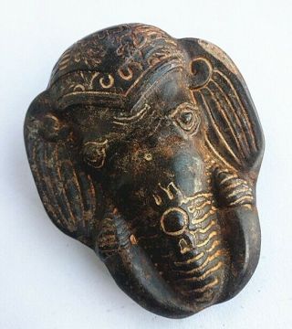 Natural Jade carved wealth animal bat Elephant head statue AB1 2