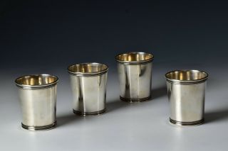 Set Of 4 Rare Kinsey Ohio Southern Coin Silver Julep Cups