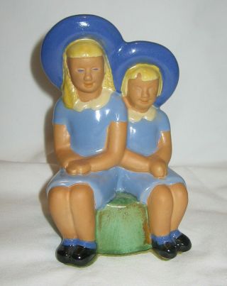 Vintage Frankoma 703 Two Girls Planter