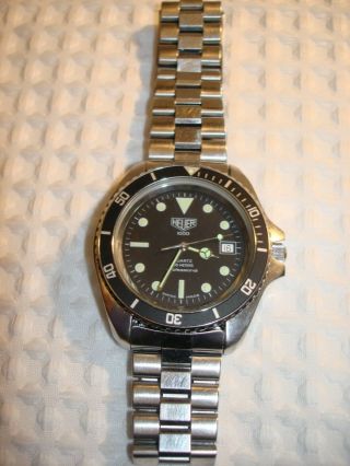 Vintage Heuer 1000 Professional 980.  006 L Dive Watch 200 Meter Oyster Bracelet