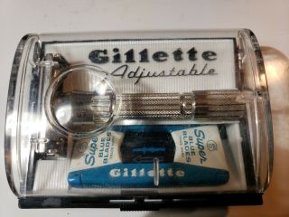 Vintage Gillette 1959 E2 Fatboy Adjustable Safety Razor With Case