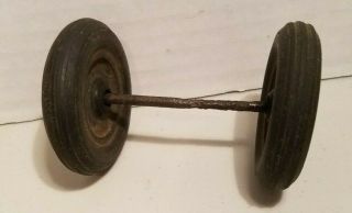Vintage Toy Car Truck Tractor Rubber Tires Axle Replacment Toy Parts