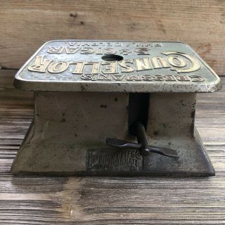 Vintage Antique Cast Iron Countertop Advertising Key Wind Up Cigar Cutter 5