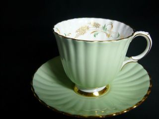 Royal Stafford Bone China Green Tea Cup/saucer Made In England,  Est 1845