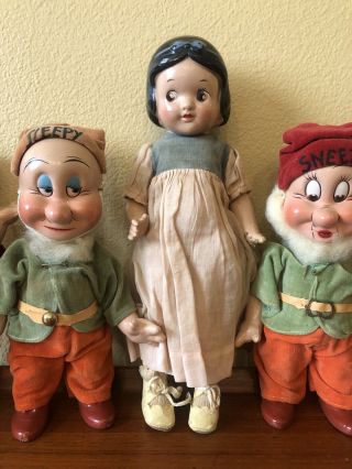 Vintage Disney Knickerbocker Snow White & The Seven Dwarfs WOW 10