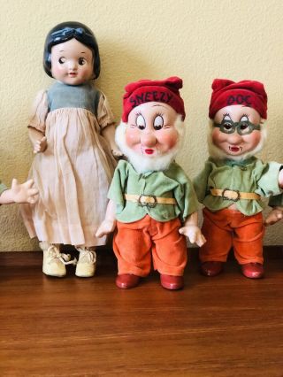 Vintage Disney Knickerbocker Snow White & The Seven Dwarfs WOW 3