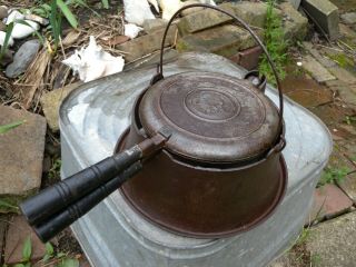 Wapak Indian Head Waffle Maker Antique Cast Iron Skillet Griddle Vintage 8 High 2