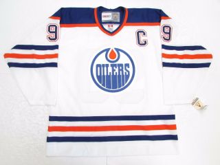 Wayne Gretzky Edmonton Oilers White Vintage Ccm Hockey Jersey Size Medium