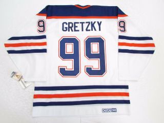 WAYNE GRETZKY EDMONTON OILERS WHITE VINTAGE CCM HOCKEY JERSEY SIZE MEDIUM 2