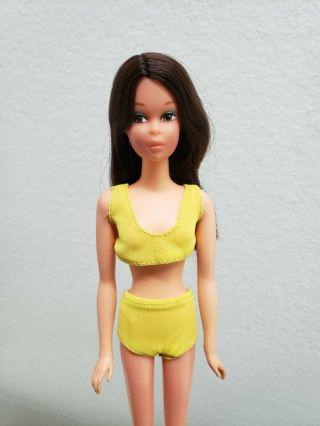 Vtg Mod Barbie: Baggie Francie Doll In Htf Yellow Bikini