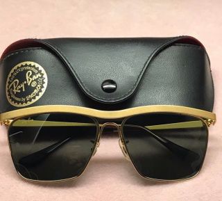 Vtg Bausch & Lomb Ray Ban W1303 Olympian Sunglasses Gold Metal G15