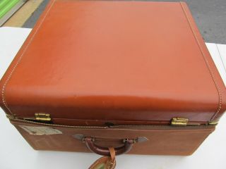 Vintage Taylor Trunk Company Leather Travel Case With Canvas Cover 2