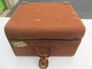 Vintage Taylor Trunk Company Leather Travel Case With Canvas Cover 3