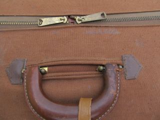Vintage Taylor Trunk Company Leather Travel Case With Canvas Cover 7