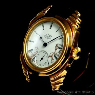 Vintage Mens Wristwatch Elgin American Men Gold Mechanical Wrist Women 