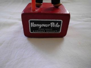 Vintage 1940 ' s Hangover Pete Wooden Push Puppet Toy Kohner Co. 5