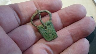 Very Rare Intact Medieval Bronze Buckle And Plate Lovely Little Artifact L6p