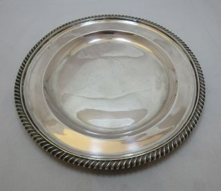 Fine Antique Victorian Sterling Silver Dinner Plate,  611 Grams,  1895