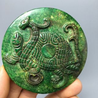 Chinese Old Natural Jade Statue Tortoise,  The Beast Of The Ancient Four Gods