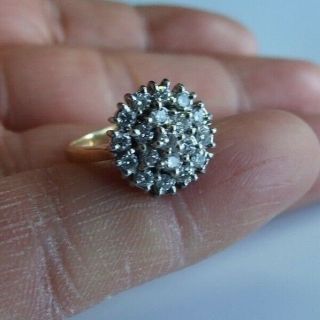 Antique Deco 1 Carat Natural Diamonds 18k Gold Ring