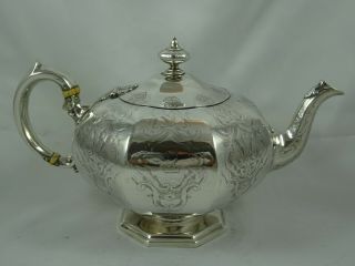 Stunning Victorian Silver Tea Pot,  1845,  659gm