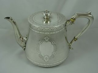 Stunning Victorian Silver Tea Pot,  1865,  748gm - Barnard Family