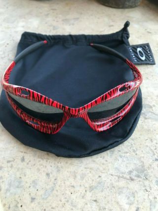 Rare Oakley Racing Jacket Sunglasses Red/ Black Tiger W/ Black Vintage