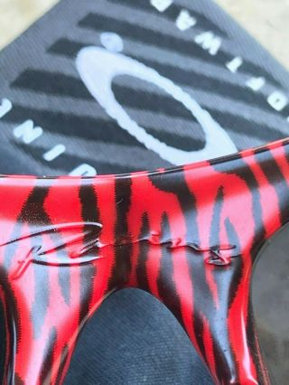 RARE OAKLEY Racing Jacket Sunglasses Red/ Black TIGER w/ Black Vintage 2