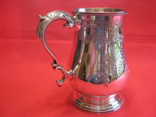1872 James & Josiah Williams Exeter Solid Silver Pint Tankard.  Usa Connection.
