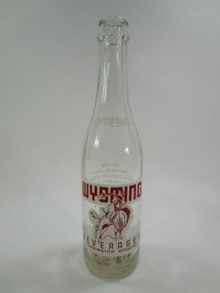 Wyoming Beverages Acl Bottle Soda Pop Vintage Cowboy Horse Torrintgon