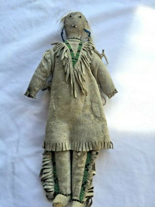 Antique Native American Indian Beaded Doll 1890 or earlier H101/2 ' x3 ' 2