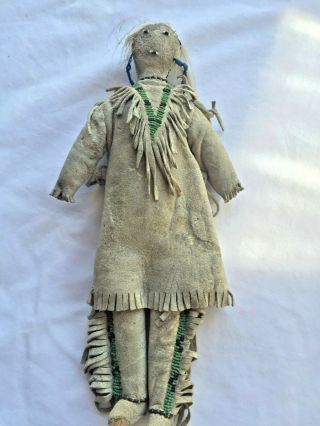 Antique Native American Indian Beaded Doll 1890 or earlier H101/2 ' x3 ' 7