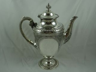 Large,  Victorian Solid Silver Coffee Pot,  1873,  920gm