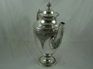 LARGE,  VICTORIAN solid silver COFFEE POT,  1873,  920gm 2