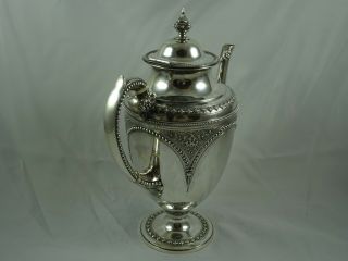 LARGE,  VICTORIAN solid silver COFFEE POT,  1873,  920gm 3
