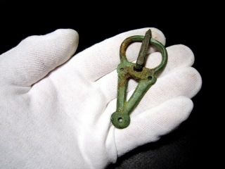 EXTREMELY RARE ROMAN MILITARY BRONZE BELT BUCKLE,  BIRD SHAPED PIN, 8