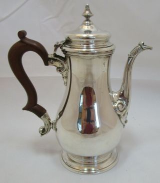 Good Elizabeth Ii Sterling Silver Georgian Style Coffee Pot,  1963,  572 Grams