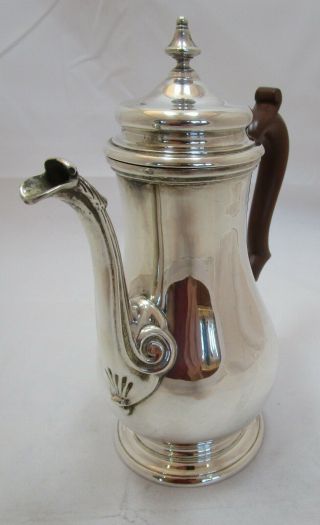 Good Elizabeth II sterling silver Georgian style coffee pot,  1963,  572 grams 3
