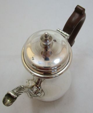 Good Elizabeth II sterling silver Georgian style coffee pot,  1963,  572 grams 4