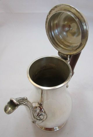 Good Elizabeth II sterling silver Georgian style coffee pot,  1963,  572 grams 5