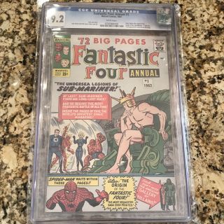 Fantastic Four Annual 1 1963 9.  2 Cgc White Pages Rare