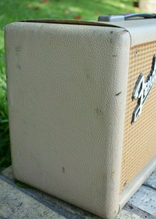 February 1964 NB White Blonde Tolex FENDER REVERB Head Vintage Guitar 6G15 Amp 6