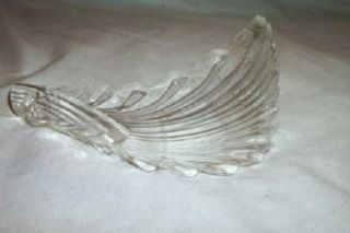 Antique Clear Glass Leaf Curtain Tie Back 1920 