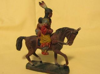 Elastolin Germany Horse With Indian And Papoose