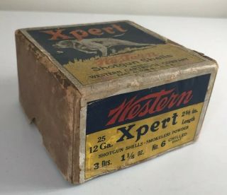 Antique Western Xpert 2 pc Shotgun Shot Shell Box 12 Ga w/Pointer Dog RARE Empty 2
