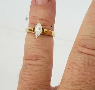 Vintage 14K diamond gold engagement ring 8
