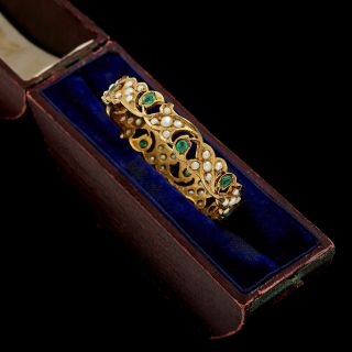 Antique Vintage Art Nouveau 14k Gold Mughal Wedding Baby Child Bangle Bracelet