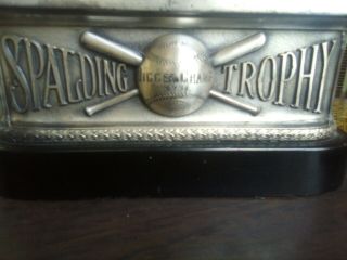 1931 Spalding Metal Vintage Baseball Trophy Jigger Champ Syracuse University? 10