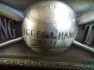 1931 Spalding Metal Vintage Baseball Trophy Jigger Champ Syracuse University? 2