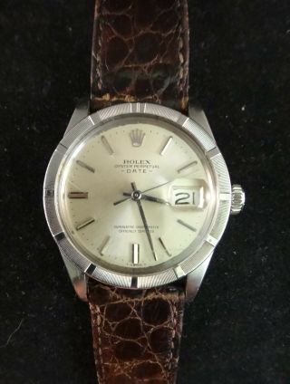 Vintage Rolex 1501 Oyster Perpetual Date,  34mm Stainless Steel Mens Watch.